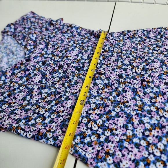 Arizona Jean Co. Fit & Flare Dress Women Multi Floral Rayon Button Front Sz M - Picture 4 of 12